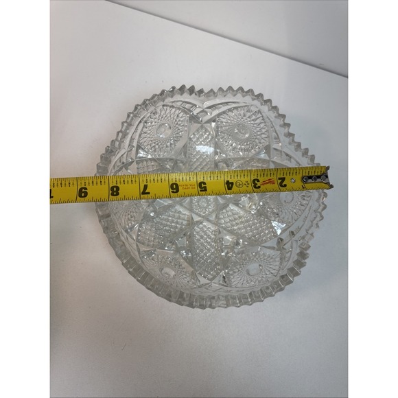 Antique, Cut Crystal Glass Bowl Gorgeous and Sparkling!! - Picture 11 of 11